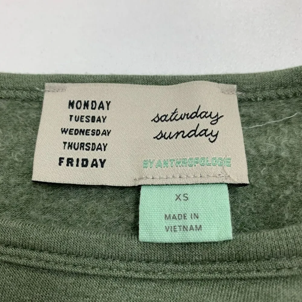 Saturday Sunday Sweater Womens XS Extra Small Ivy Knit Boat Neck Micro Fleece